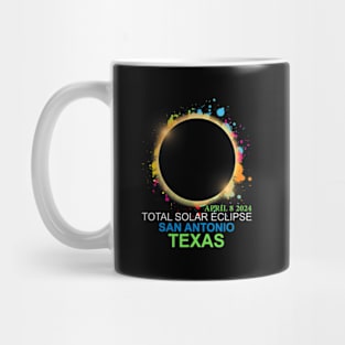 Total Solar Eclipse 2024 San Antonio Texas Colorful Totality Mug